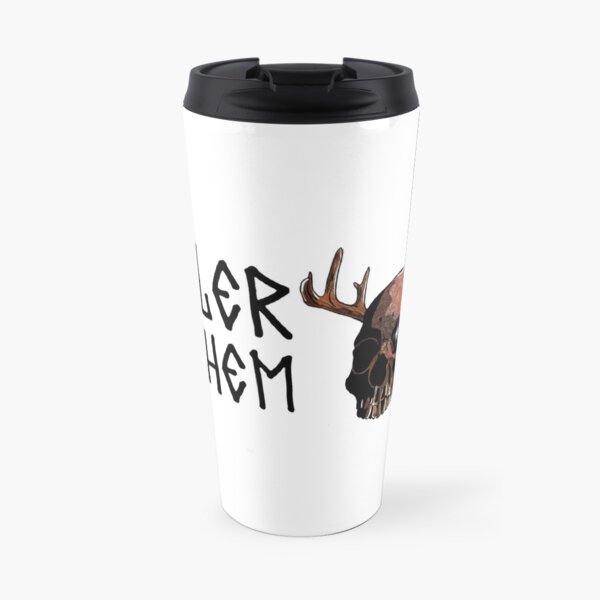 Antler Mayhem Humanoid Skull Travel Mug