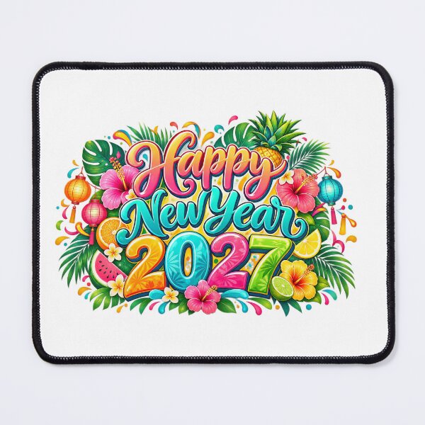 Item preview, Happy New Year 2027 Tropical Fruit Floral Colorful Design designed and sold by FuzionRaptor.