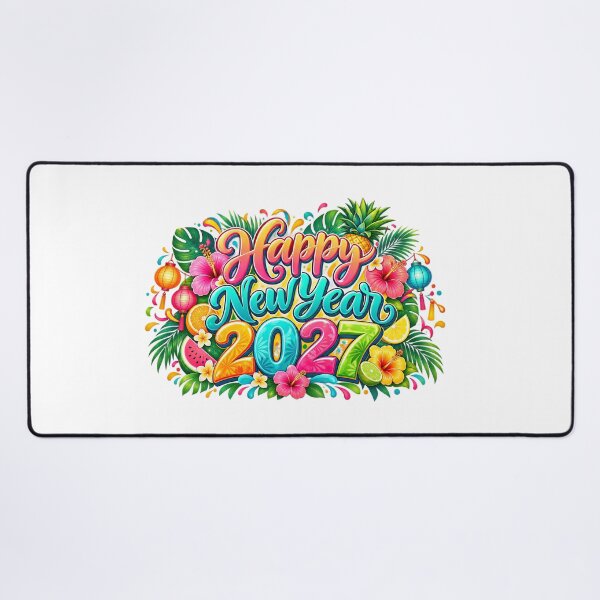 Item preview, Happy New Year 2027 Tropical Fruit Floral Colorful Design designed and sold by FuzionRaptor.