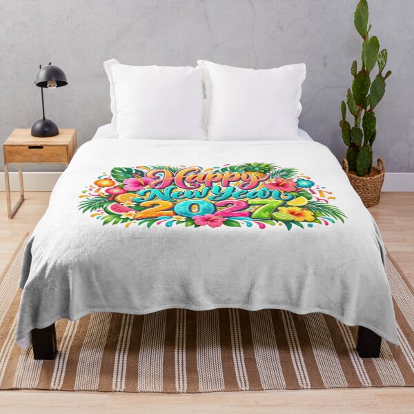 Item preview, Happy New Year 2027 Tropical Fruit Floral Colorful Design designed and sold by FuzionRaptor.