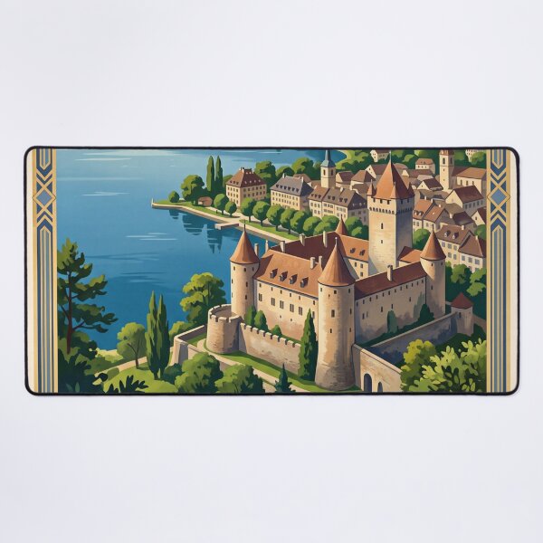 Item preview, Yverdon-les-Bains Switzerland - Vintage Lake View designed and sold by Bomax121.
