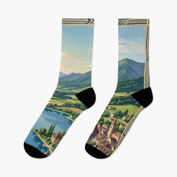 Item preview, Yverdon-les-Bains Switzerland - Vintage Lake View designed and sold by Bomax121.