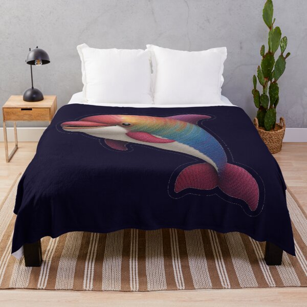 Item preview, Magical Rainbow Embroidery Dolphin Sticker designed and sold by MargaretPolanco.