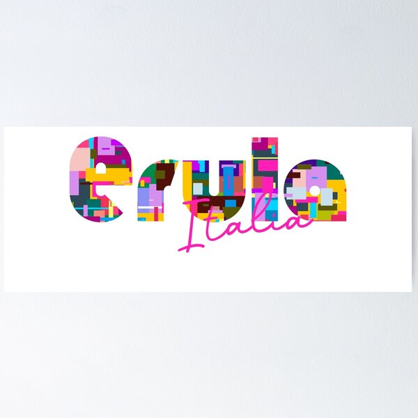Item preview, Erula, Sassari, Italy, Italia, colorful typography design for travellers designed and sold by Wanderful-roads.