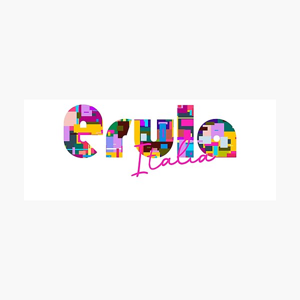 Item preview, Erula, Sassari, Italy, Italia, colorful typography design for travellers designed and sold by Wanderful-roads.