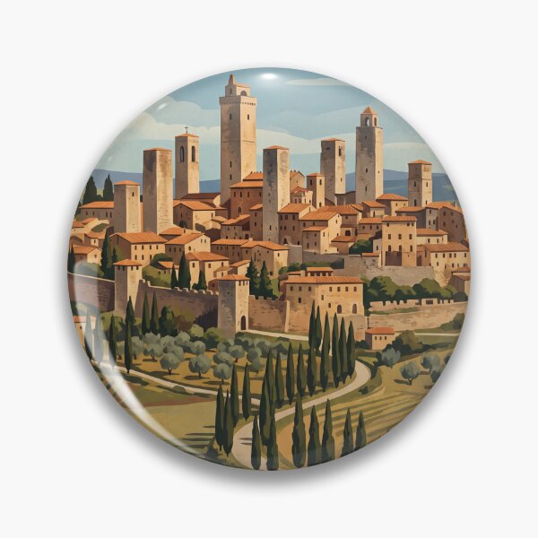Item preview, San Gimignano Italy - Vintage Tuscan Towers designed and sold by Bomax121.