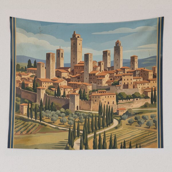 Item preview, San Gimignano Italy - Vintage Tuscan Towers designed and sold by Bomax121.