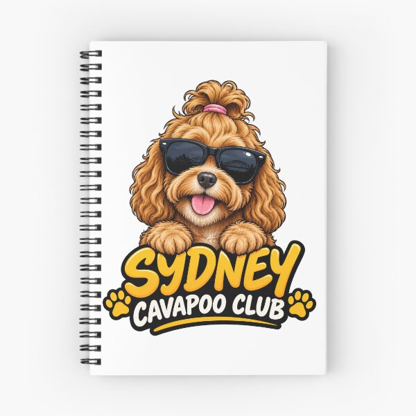 Aperçu de l'œuvre Sydney Cavapoo Club – Adorable Cavapoo avec lunettes de soleil, un design amusant pour les amoureux des chiens créée et vendue par LazyOwlStore.