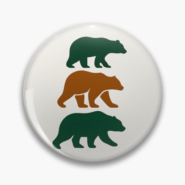 Item preview, Modern Minimalist Bear Trio - Forest Green and Warm Amber Silhouette Art designed and sold by VibeShift Studio.