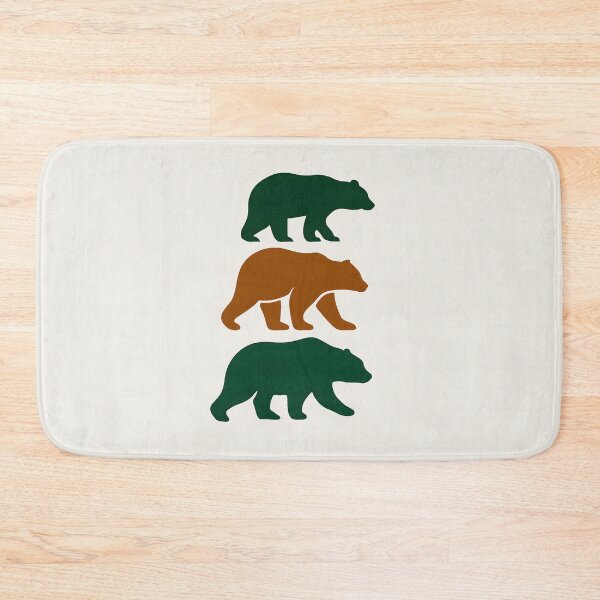 Item preview, Modern Minimalist Bear Trio - Forest Green and Warm Amber Silhouette Art designed and sold by VibeShift Studio.