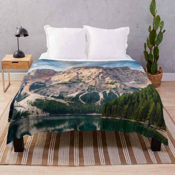 Item preview, Lago di Braies Italy - Vintage Alpine Boathouse designed and sold by Bomax121.