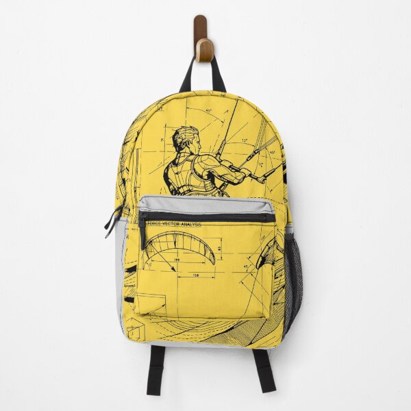 Item preview, Kitesurfing Blueprint Engineering Schematic Yellow Kitesurfer Graphic designed and sold by KiwiRider.