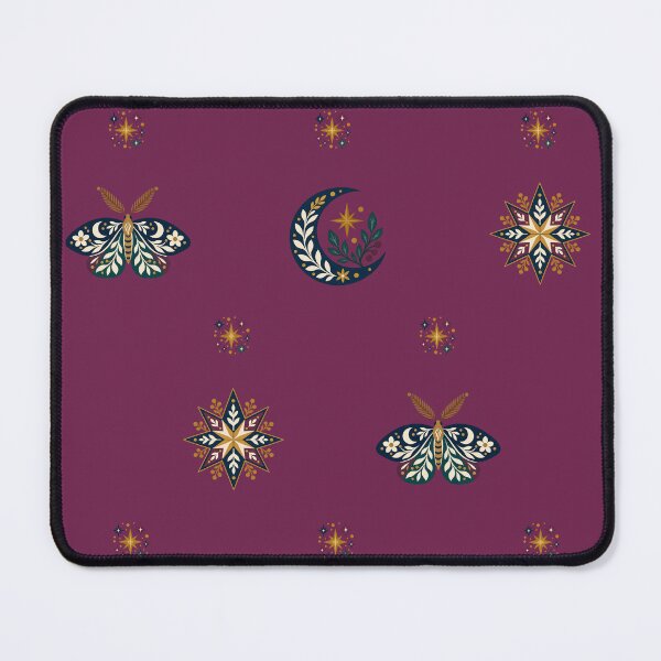 Item preview, Plum Moon and Moth Night Folk Art Pattern designed and sold by H. Doucette Studio.