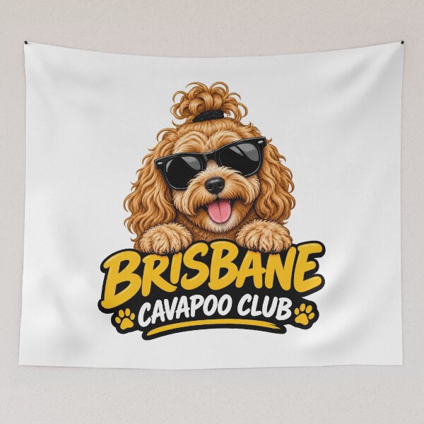 Item preview, Brisbane Cavapoo Club – Cute Cavapoo Dog Design for Brisbane Dog Owners designed and sold by LazyOwlStore.