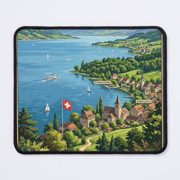 Item preview, Lake Constance Switzerland - Vintage Lakeside designed and sold by Bomax121.