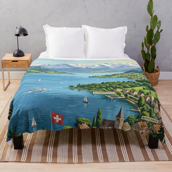 Item preview, Lake Constance Switzerland - Vintage Lakeside designed and sold by Bomax121.