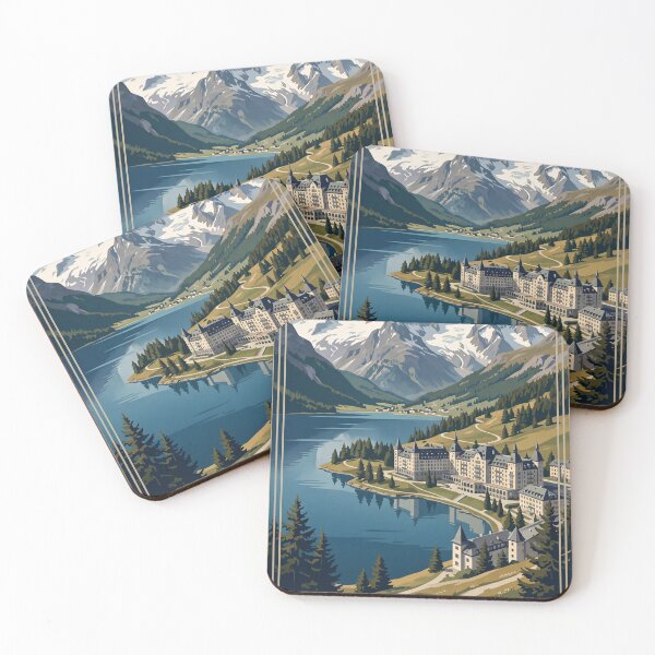 Item preview, St Moritz Switzerland - Vintage Alpine Lake View designed and sold by Bomax121.