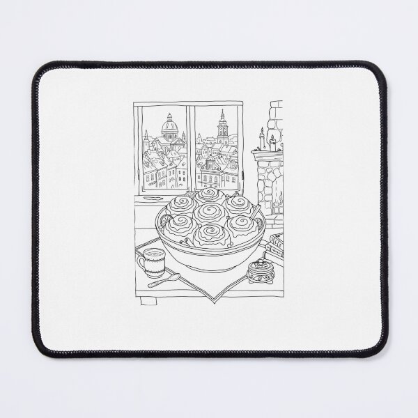 Item preview, Cozy Cinnamon Rolls by Window Snowy European City designed and sold by polisi26.