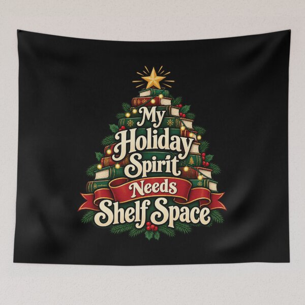 Item preview, My Holiday Spirit Needs Shelf Space - Bookish Christmas designed and sold by Good Mood Foundry.