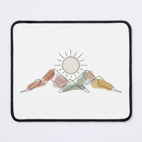 Item preview, Abstract Mountain Sunrise - Minimalist Line Art Landscape designed and sold by The Red Lime.