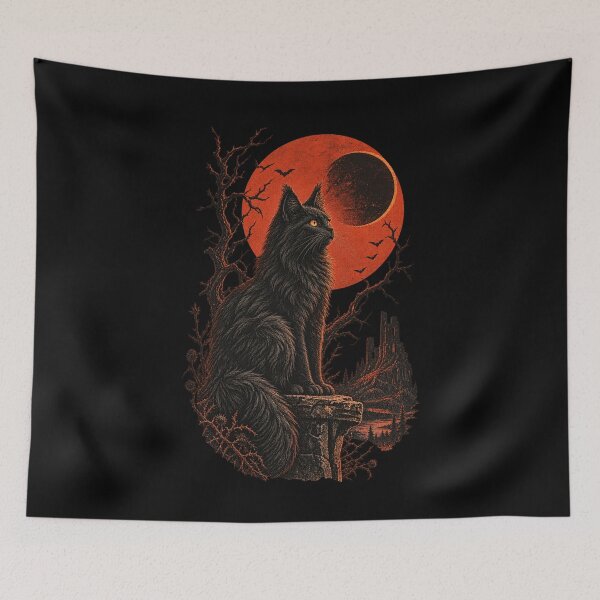 Item preview, Gothic Black Cat Aesthetic – Dark Witchy Art & Spooky Feline Vibes designed and sold by JeraiffsonCorner .