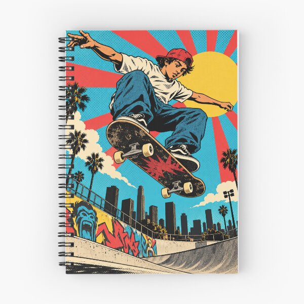 Item preview, Retro Pop Art Skateboarder – Mid-Air Skate Trick designed and sold by Jandedan.