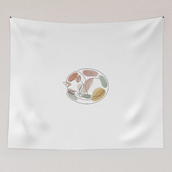 Item preview, Abstract Sleeping Cat - Minimalist Line Art & Boho designed and sold by The Red Lime.
