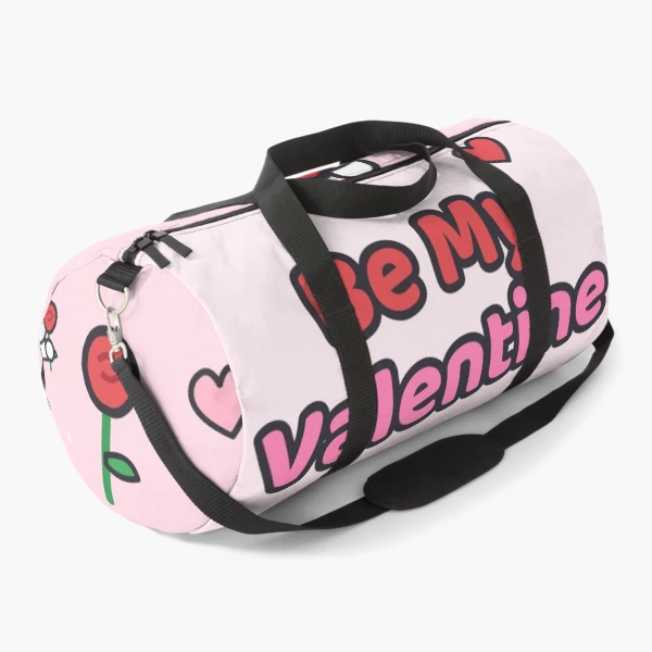 Be My Valentine - Cute Marshmallow Pip with a Big Red Heart — Duffle Bag by BiMood