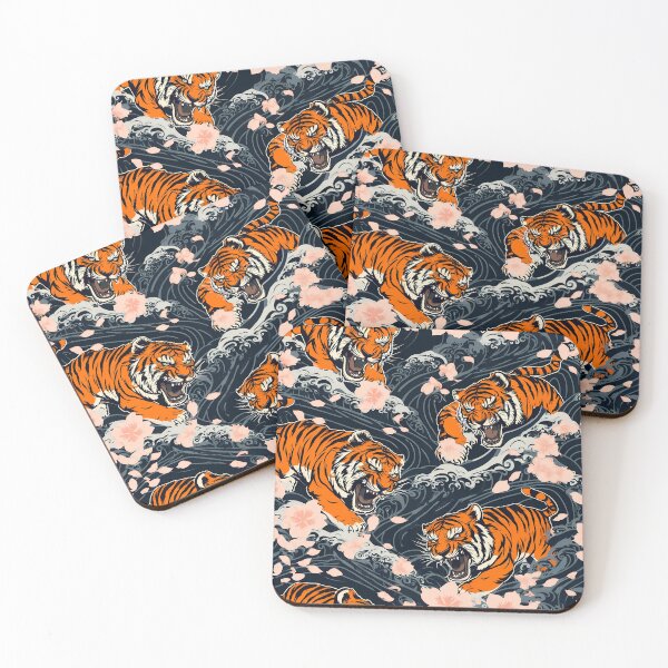 Item preview, Japanese Tiger & Cloud Storm Pattern  designed and sold by The Design Asset Station.