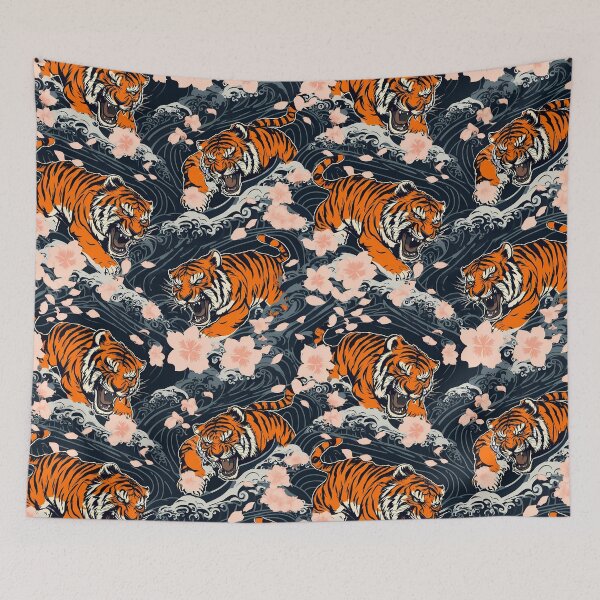 Item preview, Japanese Tiger & Cloud Storm Pattern designed and sold by The Design Asset Station.