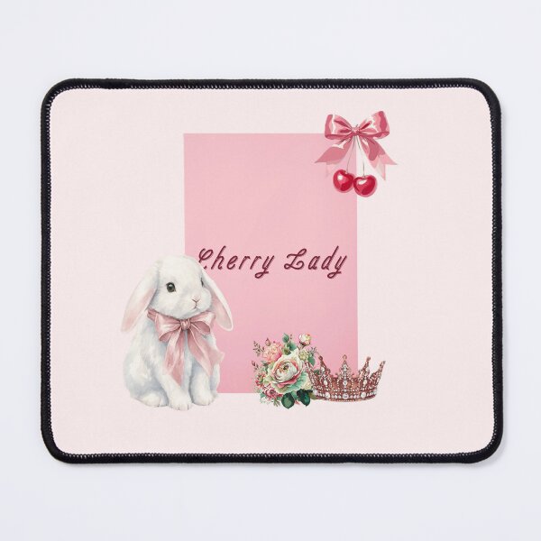 Item preview, Cherry Lady – Cute Bunny & Crown Pink Design designed and sold by GlowCase Co.
