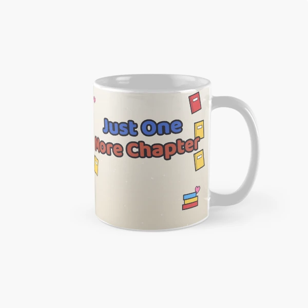 Just One More Chapter - Cute Bookworm Marshmallow Pip Reading — Classic Mug by BiMood