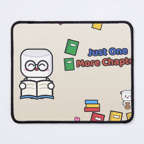 Item preview, Just One More Chapter - Cute Bookworm Marshmallow Pip Reading designed and sold by BiMood.