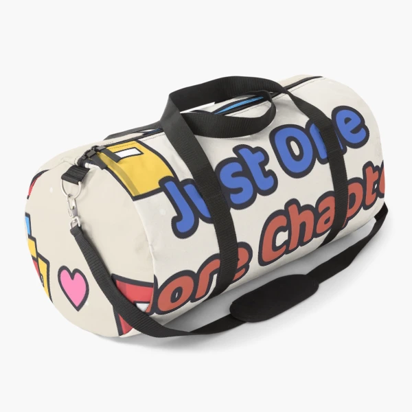 Just One More Chapter - Cute Bookworm Marshmallow Pip Reading — Duffle Bag by BiMood