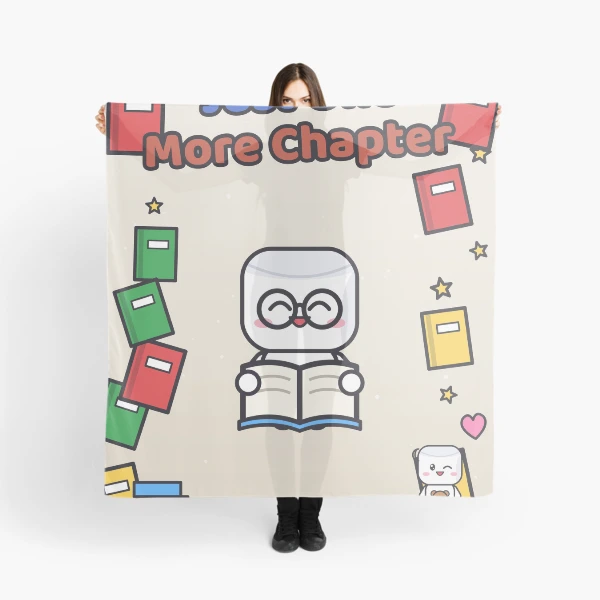 Just One More Chapter - Cute Bookworm Marshmallow Pip Reading — Scarf by BiMood