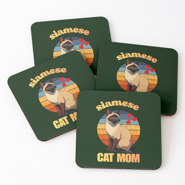 Item preview, Retro Siamese Cat Mom with Sunglasses - Vintage Sun Sunset designed and sold by Fateh-Kro ⭐⭐⭐⭐⭐.