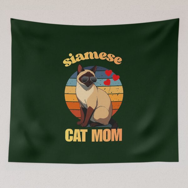 Item preview, Retro Siamese Cat Mom with Sunglasses - Vintage Sun Sunset designed and sold by Fateh-Kro ⭐⭐⭐⭐⭐.