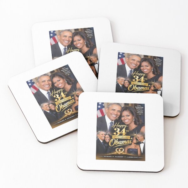 Item preview, Michelle Obama - Barack Obama - Happy 34th Anniversary Obamas designed and sold by ArtSantosv.