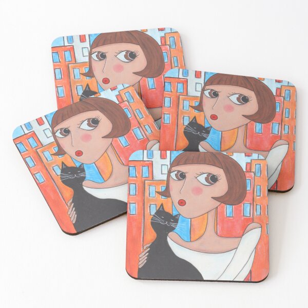 Item preview, Brunette Girl And Cat designed and sold by Diarta.