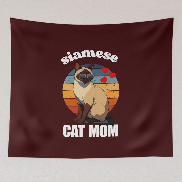 Item preview, Copy of Retro Siamese Cat Mom with Sunglasses - Vintage Sun Sunset designed and sold by Fateh-Kro ⭐⭐⭐⭐⭐.
