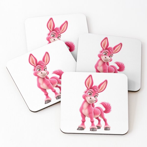 Item preview, Cute Pink Donkey – Adorable Pink Fluffy Animal Illustration designed and sold by ArtSpark Studio.