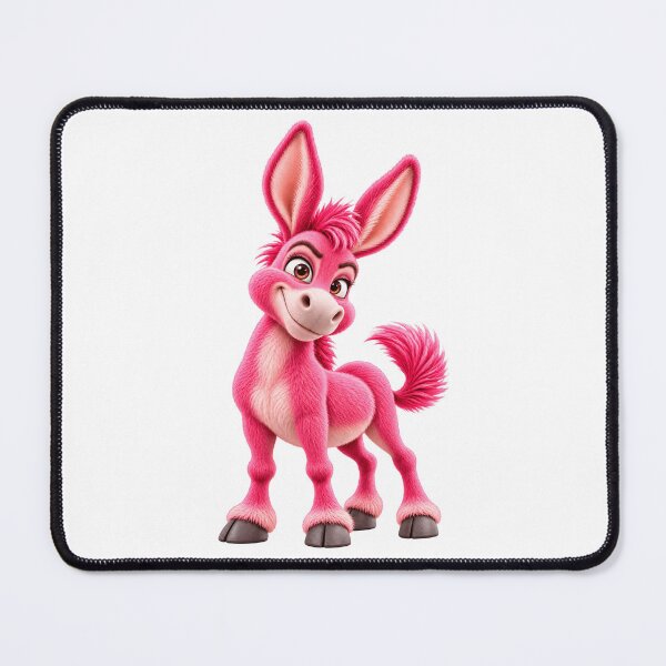 Item preview, Cute Pink Donkey – Adorable Pink Fluffy Animal Illustration designed and sold by ArtSpark Studio.