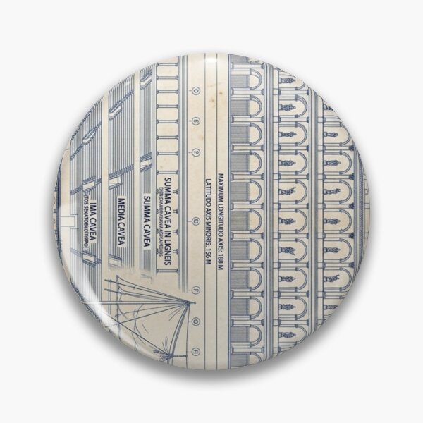 Item preview, Architectural Blueprint Colosseum Technical Drawing Line Art designed and sold by hepopatterns.