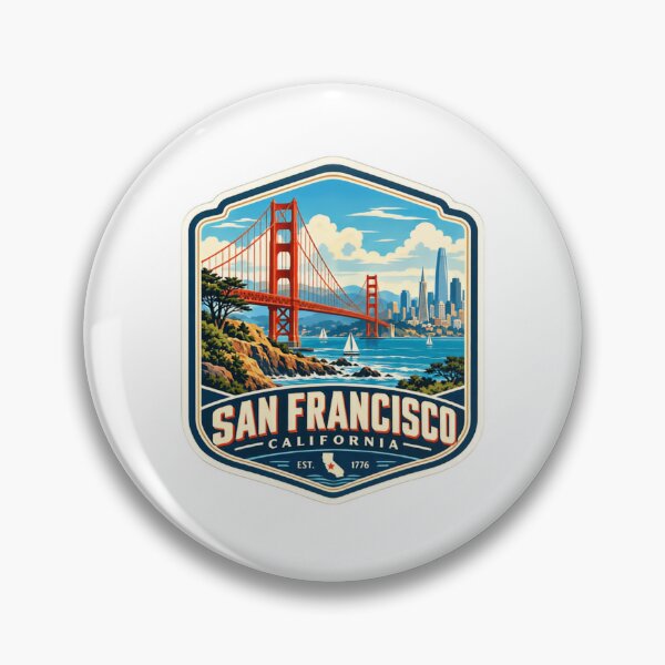 Item preview, San Francisco California Est 1776 Golden Gate Bridge City Landmark Travel designed and sold by ManilStuck237.