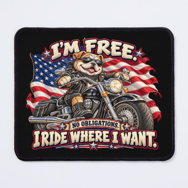Item preview, Funny Biker Bulldog Motorcycle and American Flag designed and sold by Ekstrashop.