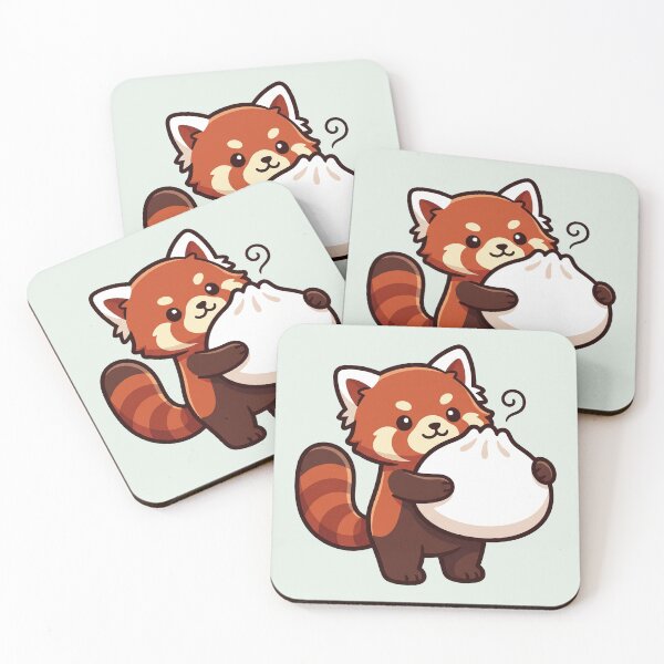Item preview, Red Panda Dumpling Hug, Kawaii Bao Bun designed and sold by Rariks.