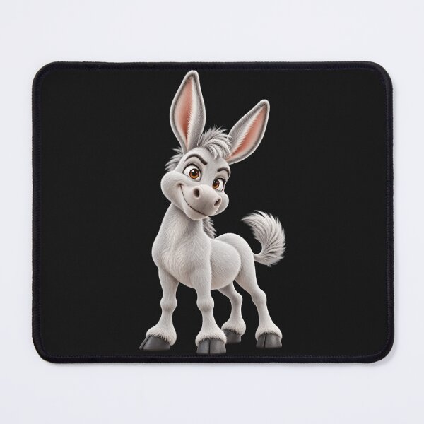 Item preview, Cute White Donkey – Fluffy Cartoon Animal Illustration designed and sold by ArtSpark Studio.