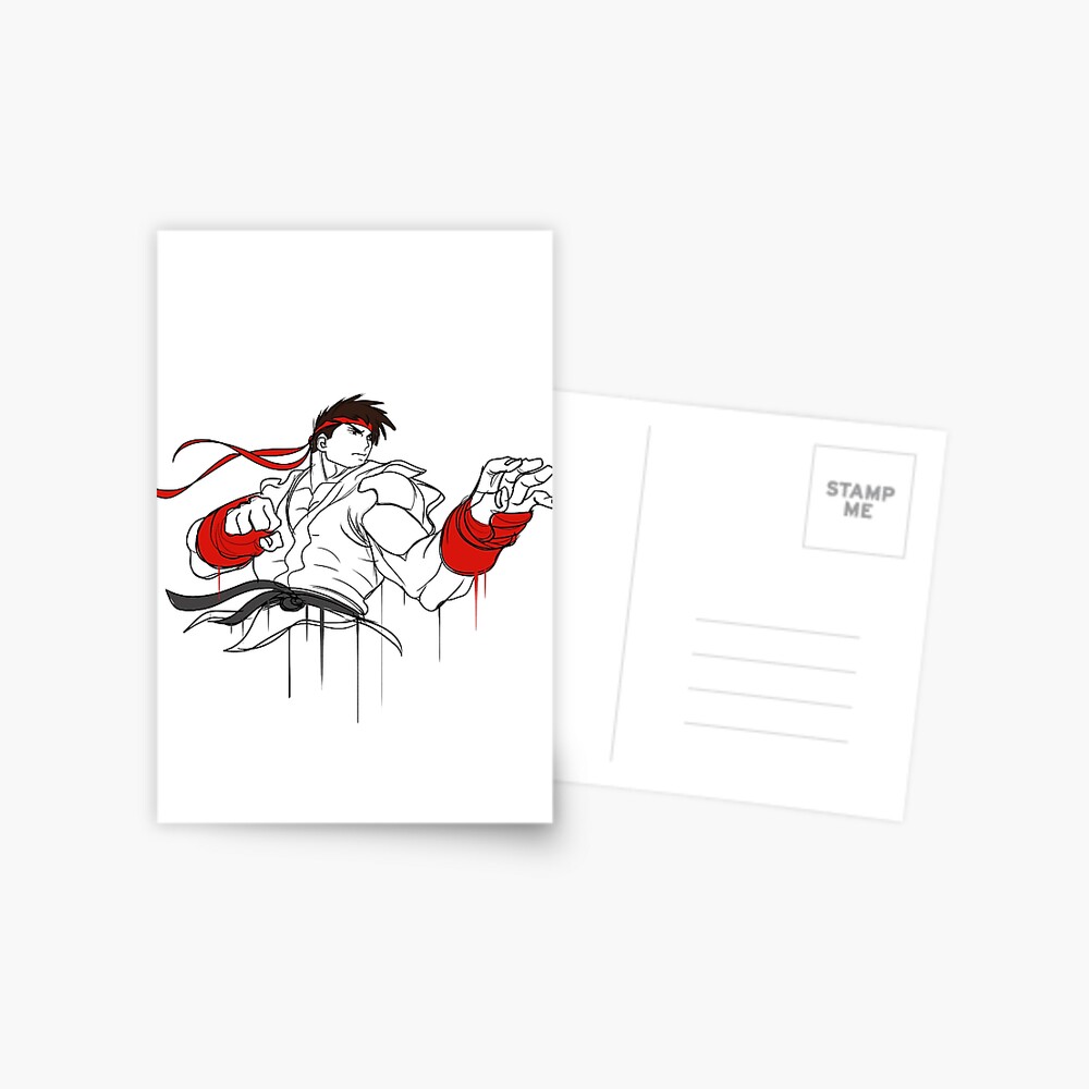 street fighter ryu fan art by me  Postcard for Sale by KIRART