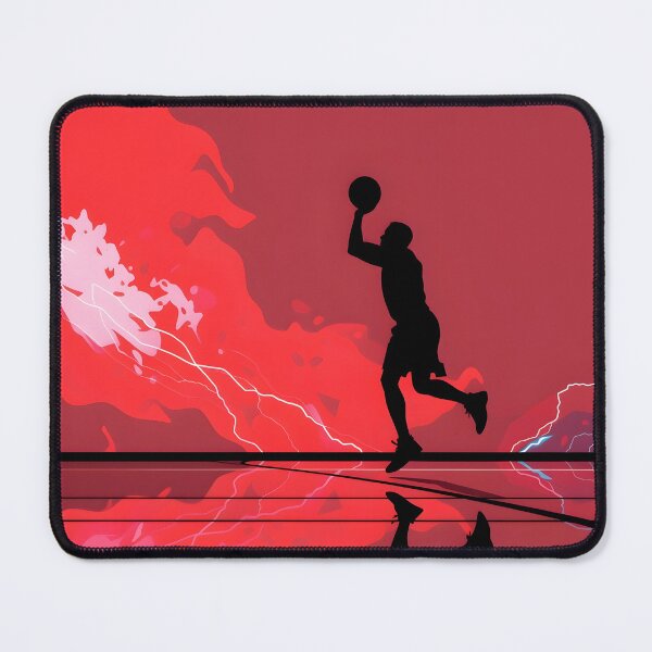 Item preview, Electric Basketball Player Silhouette Lightning Slam Dunk designed and sold by Daniela`s shop.