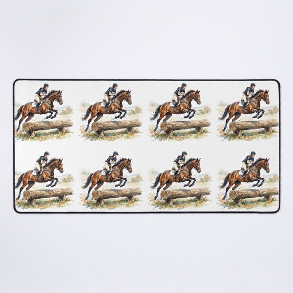 Item preview, Cross Country Horse Jumping Watercolor Art designed and sold by Rutvain.